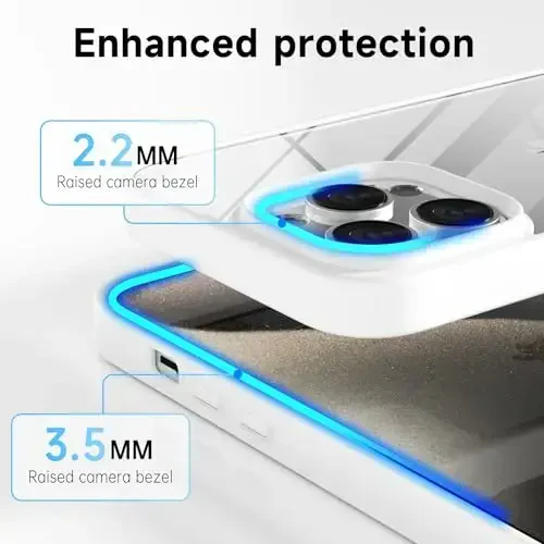 LoeoeL for iPhone 15 Pro Max Case Clear, Transparent Hybrid 15 Pro Max Phone Case [Hard Plastic & Soft Silicone Bumper] Acrylic Non Yellowing Thin Slim Protective Cover for Women, White - 10