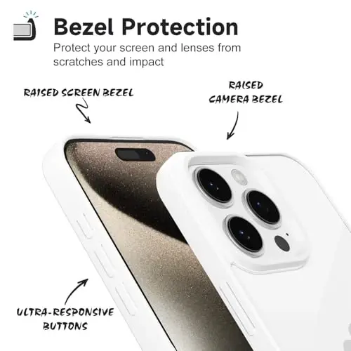 iPhone 15 Pro Max Kılıfı Şeffaf LoeoeL, Şeffaf Hibrit 15 Pro Max Telefon Kılıfı [Sert Plastik ve Yumuşak Silikon Tampon] Akrilik Sararmayan İnce Koruyucu Kadın Kapağı, Beyaz - 4