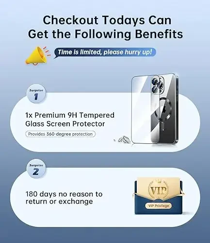 iPhone 15 Pro Max uchun oʻrnatilgan kamera linzalarini himoya qiluvchi Waldeng gʻilofi, [Magsafe bilan uzluksiz ishlaydi] [Metall yaltiroq yumshoq bamper], iPhone 15 ProMax uchun olmosli tiniq zamonaviy gʻilof, qora titanium - WALDENG (1)