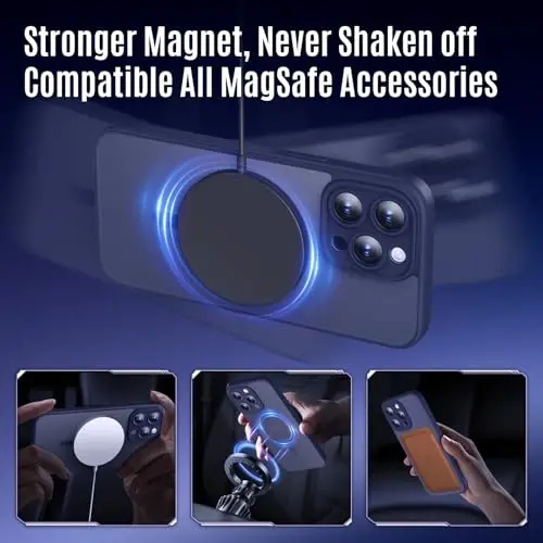 iPhone 15 Pro Max uchun Symcele g'ilofi, MagSafe bilan mos, X2 maxfiylik ekran himoyachilari bilan, [Kamera himoyasi] [15FT harbiy tomchi himoyasi] zarbga chidamli telefon g'ilofi, 6.7