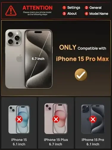 iPhone 15 Pro Max uchun Vihibii hamyonli g‘ilofi (4 ta kartali) va suriluvchi kamera qopqog‘i va tayanchi, ko‘tarilgan qirralari ekranni himoya qiladi, iPhone 15 Pro Max uchun mustahkam qattiq orqa qopqoq, 6,7
