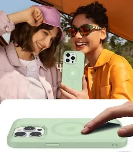 iPhone 15 Pro uchun BossKiss g'ilofi, [Magsafe bilan mos] [Ekran+Kamera himoyachisi] Magnitli yarim shaffof mat ayollar erkaklar qizlar himoya qopqog'i iPhone 15 Pro 6.1