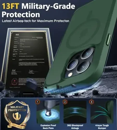 iPhone 15 Pro uchun BossKiss g'ilofi, [Magsafe bilan mos] [Ekran+Kamera himoyachisi] Magnitli yarim shaffof mato Ayollar Erkaklar Qizlar himoya qopqog'i iPhone 15 Pro 6.1