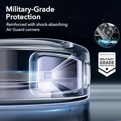 iPhone 15 Pro uchun ESR g‘ilofi, MagSafe bilan mos, harbiy darajadagi himoya, sarg‘ayish va chizilishga chidamli, iPhone 15 Pro uchun magnitli telefon g‘ilofi, Zero Series, shaffof - 6