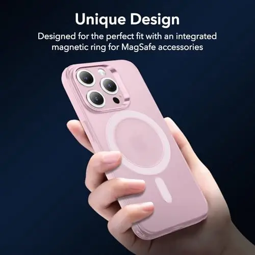 iPhone 15 Pro uchun ESR g'ilofi, MagSafe bilan mos, harbiy darajadagi himoya, sarg'ayish va tirnalishga chidamli, iPhone 15 Pro uchun magnit telefon g'ilofi, Zero seriyasi, muzli pushti 
