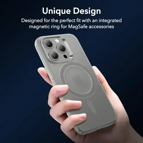 iPhone 15 Pro uchun ESR g‘ilofi, MagSafe bilan mos, harbiy darajadagi himoya, sarg‘ishlik va tirnalishlarga qarshi, iPhone 15 Pro uchun magnitli telefon g‘ilofi, Zero Series, muzli kulrang - 4