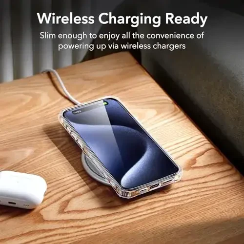 iPhone 15 Pro uchun ESR g'ilofi, zarbani yutuvchi burchaklar bilan harbiy darajadagi himoya, tirnalishga chidamli va sarg'ayishga qarshi akril orqa, ingichka himoya telefon g'ilofi, Air-Armor seriyasi, shaffof - 6