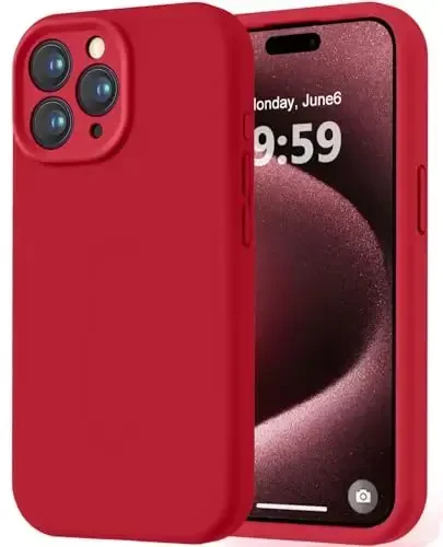 iPhone 15 Pro uchun LOVE 3000 g'ilofi, Premium silikon, [Yumshoq tirnalishga qarshi mikrofiber astar] Zarbadan himoya qiluvchi telefon g'ilofi erkaklar ayollar qizlar 6.1