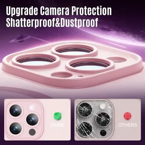 iPhone 15 Pro uchun Symcele dizayni, MagSafe bilan mos, X2 maxfiylik ekrani himoyachilari bilan, [Kamera himoyasi] [15FT harbiy tomchi himoyasi] zarba o'tkazmaydigan telefon qutisi, 6,1'', pushti - 4