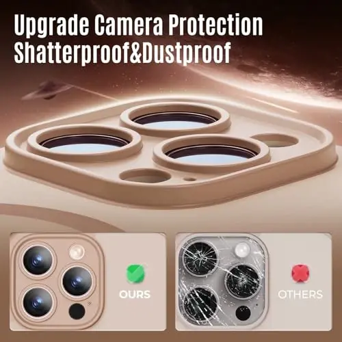 iPhone 15 Pro uchun Symcele tomonidan ishlab chiqilgan g'ilof, MagSafe bilan mos, X2 maxfiylik ekran himoyachilari bilan, [Kamera himoyasi] [15FT Harbiy tomchidan himoya] Zarbadan himoya qiluvchi telefon g'ilofi, 6.1'', och jigarrang - 4