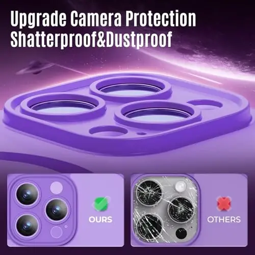 iPhone 15 Pro uchun Symcele tomonidan ishlab chiqilgan g'ilof, MagSafe bilan mos, X2 Maxfiylik ekran himoyachilari bilan, [Kamera himoyasi] [15FT Harbiy tomchidan himoya] zarbga chidamli telefon g'ilofi, 6.1'', och binafsha - 4