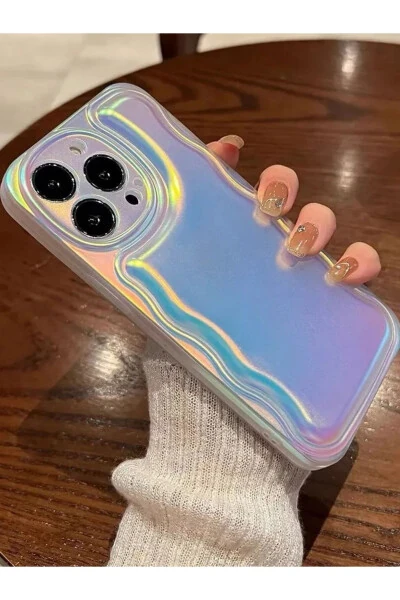 Iphone 15 Promax Uyumlu Zigzaglı Dalgalı Hologram Puf Kılıf - Modazone