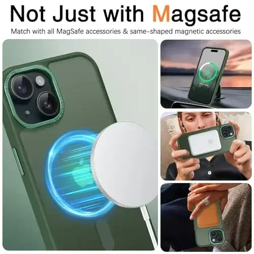 iPhone 15 uchun BENTOBEN gʻilofi, iPhone15 telefon gʻilofi MagSafe bilan mos, yarim shaffof mat magnit qopqoq zarbga chidamli ayollar qizlar himoya chiroyli gʻilof iPhone 15 6.1