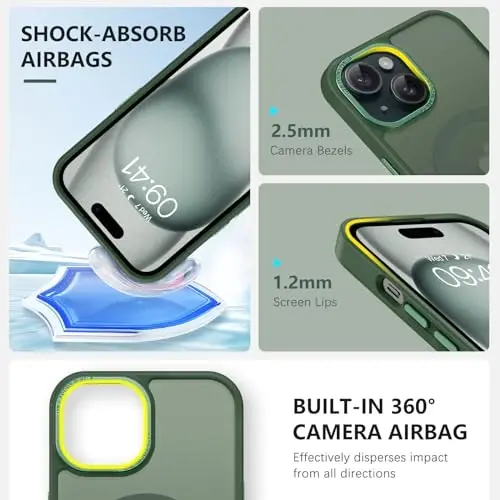 iPhone 15 uchun BENTOBEN gʻilofi, iPhone15 telefon gʻilofi MagSafe bilan mos, yarim shaffof mat magnit qopqoq zarbga chidamli ayollar qizlar himoya chiroyli gʻilof iPhone 15 6.1