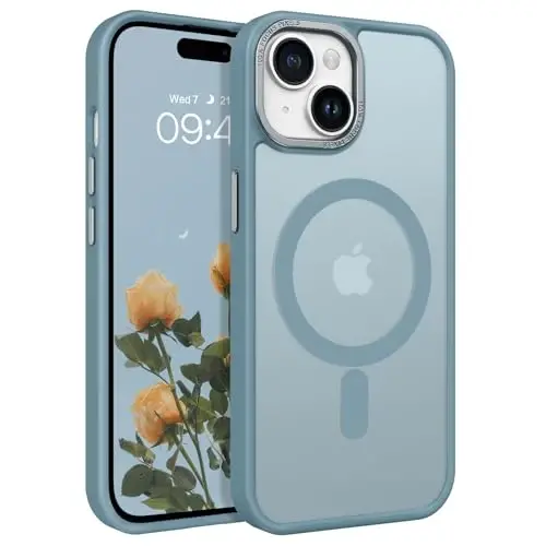 iPhone 15 uchun BENTOBEN g'ilofi, MagSafe bilan mos keladigan iPhone15 telefon g'ilofi, yarim shaffof mat magnit qopqoqli zarbga chidamli ayollar uchun yoqimli himoya g'ilofi iPhone 15 6.1