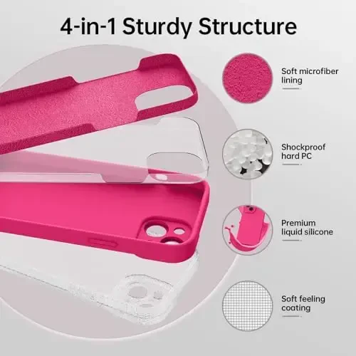 iPhone 15 uchun ekran himoyachisiga ega magnitli g'ilof - Simsiz zaryadlashga mos - Yaxshilangan kamera himoyasi - iPhone 15 6.1