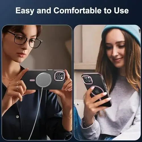 iPhone 15 uchun JAME g'ilofi, 2 ta закалённое shisha ekran himoyachisi bilan iPhone 15 telefon g'ilofi [Magsafe bilan mos][Harbiy darajadagi himoya] iPhone 15 uchun zarbga chidamli ingichka g'ilof, pushti oltin - 6