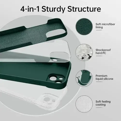 iPhone 15 uchun magnitli g'ilof, ekran himoyachisi bilan - Simsiz quvvatlashga mos - Kamerani yaxshilangan himoya - iPhone 15 6.1