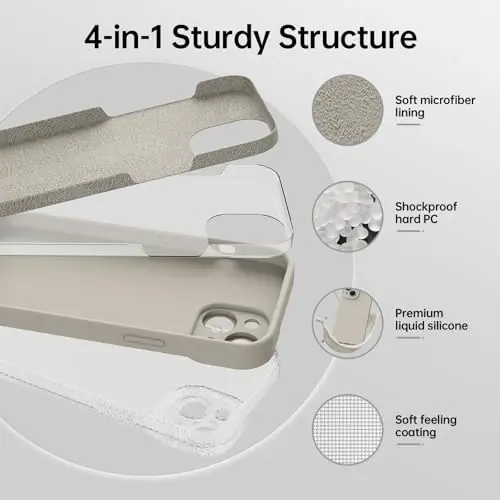 iPhone 15 uchun magnitli g'ilof, ekran himoyachisi bilan - simsiz zaryadlashga mos - yangilangan kamera himoyasi - iPhone 15 6.1