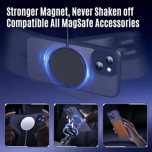 iPhone 15 uchun Symcele dizayni, MagSafe bilan mos, X2 maxfiylik ekran himoyachilari bilan, [Kamera himoyasi] [15FT harbiy tomchi himoyasi] zarbga chidamli telefon qutisi, 6.1