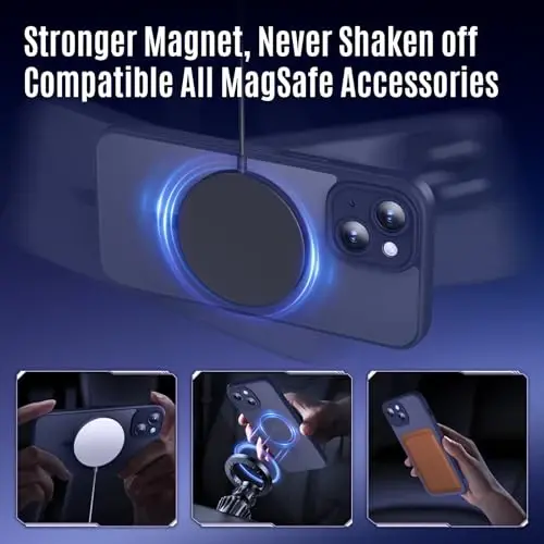 iPhone 15 uchun Symcele dizayni, MagSafe bilan mos, X2 maxfiylik ekran himoyachilari bilan, [Kamera himoyasi] [15FT harbiy tomchi himoyasi] zarbga chidamli telefon qutisi, 6.1