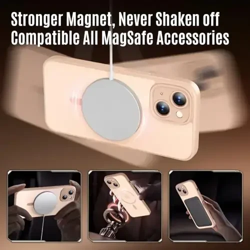 iPhone 15 uchun Symcele tomonidan ishlab chiqilgan g'ilof, MagSafe bilan mos, X2 maxfiy ekran himoyachilari, [Kamera himoyasi] [15FT harbiy tomchidan himoya] zarbga chidamli telefon g'ilofi, 6.1