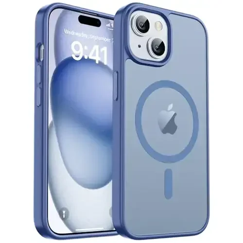 zapica Magnetic for iPhone 15 Case & iPhone 14 Case, [Compatible with MagSafe] [Military Grade Drop Protection] Translucent Matte Shockproof Anti-Scratch Phone Cover, Lavender Gray - ZAPICA