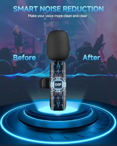 Caiord 2 Pack Professional Wireless Lavalier Microphone for iPhone 15(Above) and Android USB-C Device, Lapel Mics Plug-Play Clip on Lapel Mic for YouTube, Recording, Vlog, Facebook Live - 3