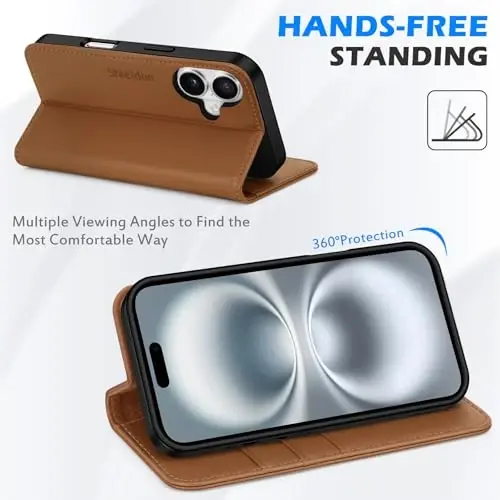 SHIELDON Wallet Case for iPhone 16 6.1