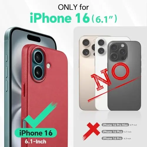 TUCCH PU Leather Case for iPhone 16 (6.1