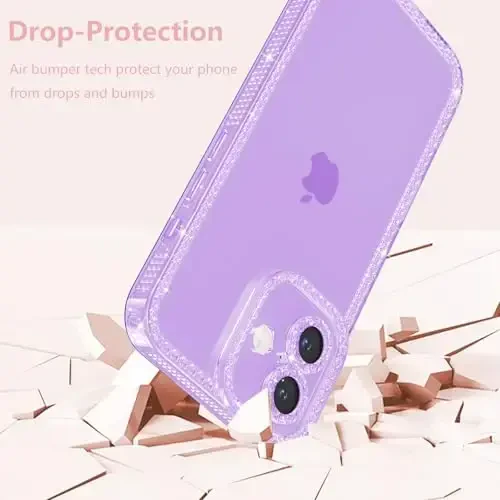 ZTOFERA Designed for iPhone 16 6.1 inch,Sparkly Cute Purple Case for Women Girls,Glitter Bling Flexible Soft TPU Silicone Bumper Protective Cover for iPhone 16,Purple - 5