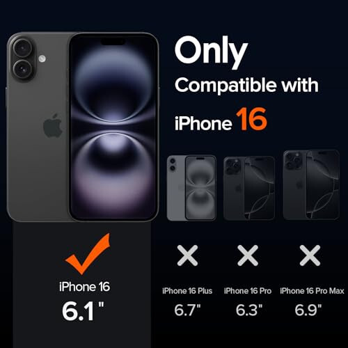 iPhone 16 6.1'' учун ivoler магнетик қоп (Магсаф билан мувофиқ) [15 Фт ҳарбий даражасидаги муҳофаза] Магнитли зоряди қоп бампери 16, Шакқоф ва яримшаффоф орқа томон телефони қопламаси - Мат қора - ivoler (1)