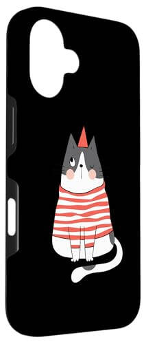 iPhone 16 Cute Cat Meow Christmas Winter Funny Retro Vintage Case - 3