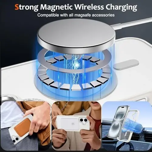 Anuck Case for iPhone 16 Case Magnetic Phone Case Compatible with MagSafe, Soft TPU Bumper Hard Translucent Matte Back Slim Fit Shockproof Protective Cover for Men Women Girls - Cream White - 2