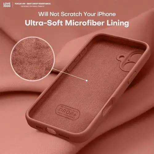 LOVE 3000 Designed for iPhone 16 Case, Premium Silicone with [Soft Anti-Scratch Microfiber Lining] Shockproof Protective Phone Case for Men Women Girls 6.1