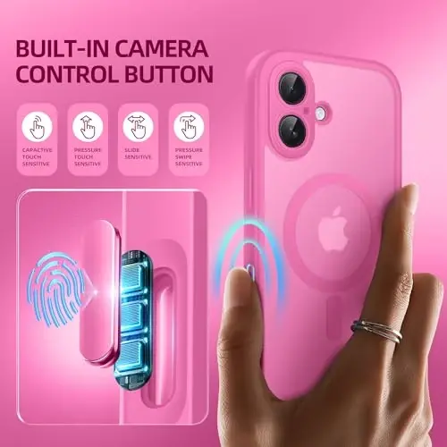 BERFY for iPhone 16 Case, Compatible with MagSafe, Built-in Privacy Screen Protector and Camera Protection, Anti-Spy Full Body Shockproof Matte Phone Case for 16 6.1