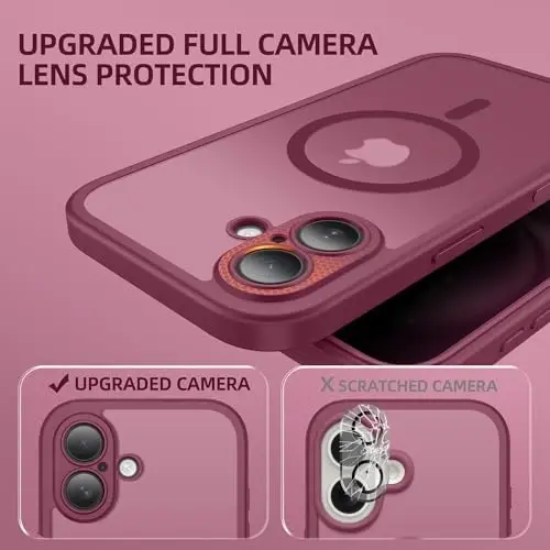 BERFY for iPhone 16 Case, Compatible with MagSafe, Built-in Privacy Screen Protector and Camera Protection, Anti-Spy Full Body Shockproof Matte Phone Case for 16 6.1