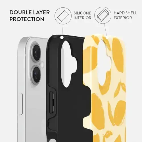 BURGA Phone Case for iPhone 16 - Cute, Trendy, Aesthetic, Pattern Phone Cover, Hard Shell Protection - fits Apple iPhone 16 Case for Women and Men - BURGA (1)