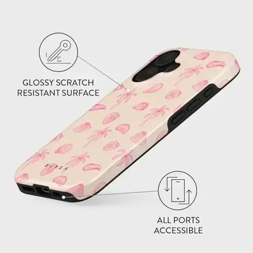 BURGA Phone Case for iPhone 16 - Cute, Trendy, Aesthetic, Pattern Phone Cover, Hard Shell Protection - fits Apple iPhone 16 Case for Women and Men - 3