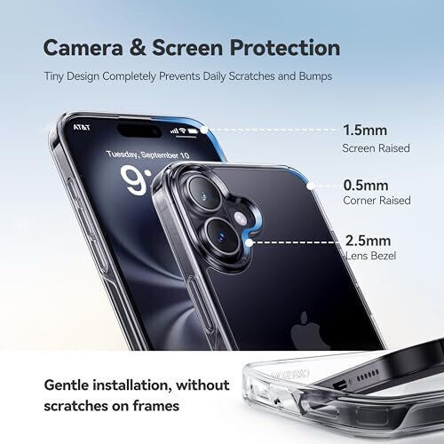 CASEKOO for iPhone 16 Case Crystal Clear, [100% Ultra-Clear Transparency] [12FT Mil-Grade Protection] [Anti-Yellow Tech] Transparent Slim Cover for iPhone 16 Case 6.1 inch, Clear - 8