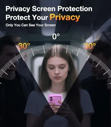 Diaclara Designed for iPhone 16 Case 6.1 Inch,Upgraded [Full Camera Protection] Full Body Rugged Clear Bumper Case with Built-in Privacy Screen Protector for iPhone 16,Pink - 4