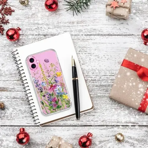 bicol for iPhone 16 Case with Screen Protector, Enhanced Camera Protection, Crystal Acrylic Clear with Fashionable Designs for Girls Women, Slim Fit Protective Phone Cover 6.1