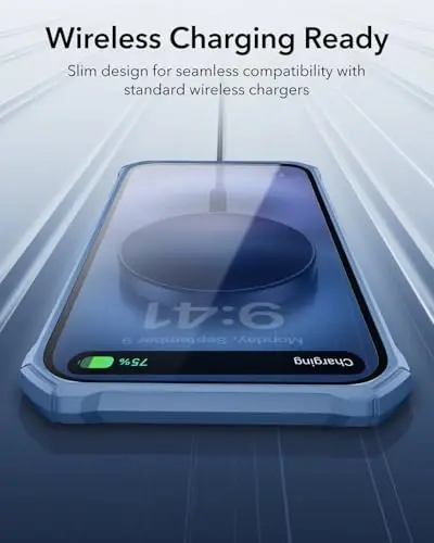 ESR for iPhone 16 Case, Military-Grade Protection with Shock-Absorbing Corners, Scratch-Resistant and Anti-Yellowing Acrylic Back, Slim Protective Phone Case, Air-Armor Series, Clear Blue - 1