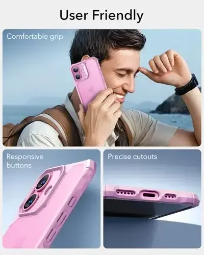 ESR for iPhone 16 Case, Military-Grade Protection with Shock-Absorbing Corners, Scratch-Resistant and Anti-Yellowing Acrylic Back, Slim Protective Phone Case, Air-Armor Series, Frosted Purple - 7