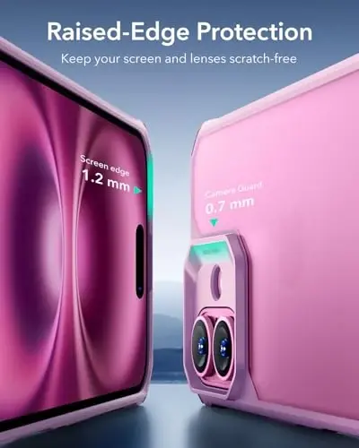 ESR for iPhone 16 Case, Military-Grade Protection with Shock-Absorbing Corners, Scratch-Resistant and Anti-Yellowing Acrylic Back, Slim Protective Phone Case, Air-Armor Series, Frosted Purple - 4