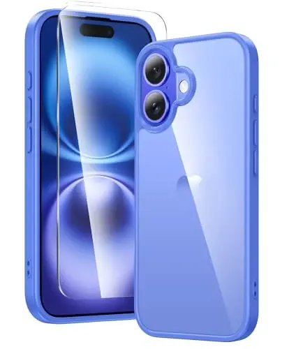 FNTCASE for iPhone 16 Case Clear: Phone Cases Compatible with Magsafe Slim Anti Yellowing Military Grade Drop Protection Rugged Shockproof Protective Transparent Cell Phone Cover (D-Ultramarine) - FNTCASE