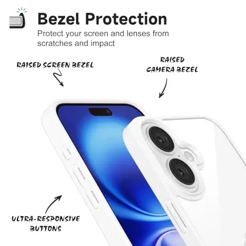 iPhone 16 için LoeoeL Kılıfı Şeffaf, Transparan Hibrit 16 Telefon Kılıfı [Sert Plastik ve Yumuşak Silikon Tampon] Akrilik Sararmayan İnce Koruyucu Kapak, Beyaz - 4
