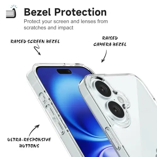 iPhone 16 için LoeoeL Kılıfı Şeffaf, Transparan Hibrit 16 Telefon Kılıfı [Sert Plastik ve Yumuşak Silikon Tampon] Akrilik Sararmayan İnce Koruyucu Kapak Kadınlar için, Kristal Şeffaf - 4