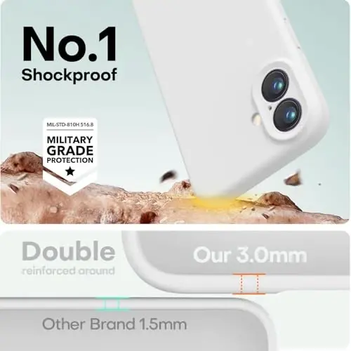 LOVE 3000 Designed for iPhone 16 Case, Premium Silicone with [Soft Anti-Scratch Microfiber Lining] Shockproof Protective Phone Case for Men Women Girls 6.1