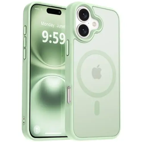 MOCCA Strong Magnetic for iPhone 16 Case, [Compatible with Magsafe][16FT Mil-Grade Drop Protection] Slim Thin Translucent Matte Protective Cover Case for iPhone 16 Phone Case 6.1